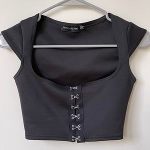 pretty little thing corset hook crop top